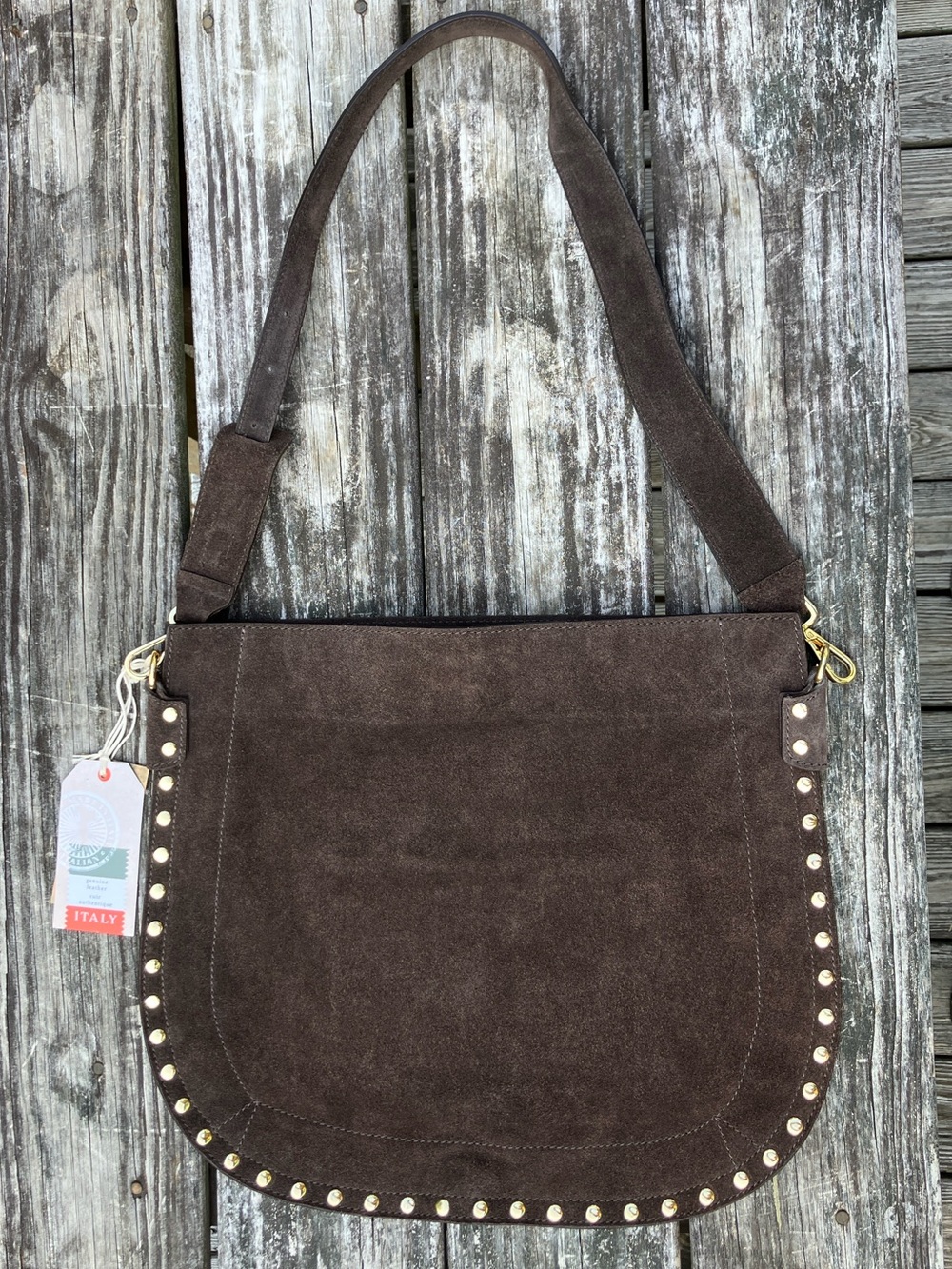 Anna Paola Suede Studded Crossbody Purse Boho NWT